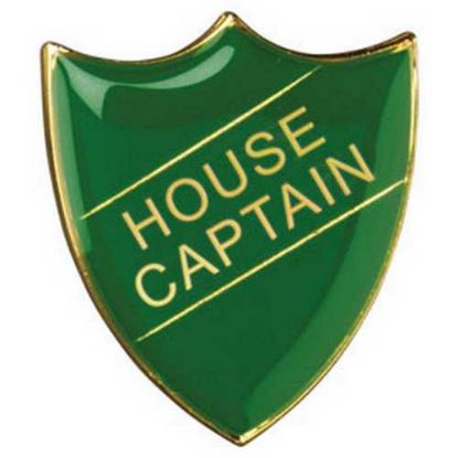 Picture of School Shield Badge (House Captain) Green -  1.25in