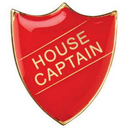 Picture of School Shield Badge (House Captain) Red -        1.25in