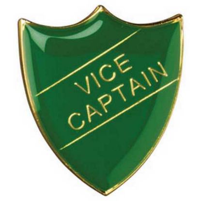 Picture of School Shield Badge (Vice Captain) Green -      1.25in