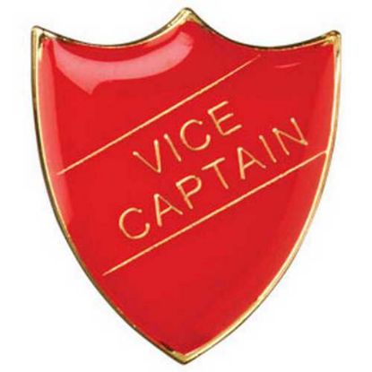 Picture of School Shield Badge (Vice Captain) Red - 1.25in