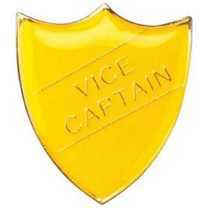 Picture of School Shield Badge (Vice Captain) Yellow -    1.25in