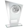 Picture of White|silver Printed Glass Plaque With Boxing Insert With Plate - 7.25in