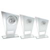 Picture of White|silver Printed Glass Plaque With Boxing Insert With Plate - 7.25in