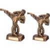 Picture of Brz|gold Resin Karate Figure With Plate - 7.5in