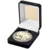 Picture of Black Velvet Box And 50mm Martial Arts Medal Trophy Matt Silver|gold - 3.5in