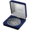 Picture of Blue Velvet Box And 70mm Medallion Martial Arts Trophy Antique Silver - 4in