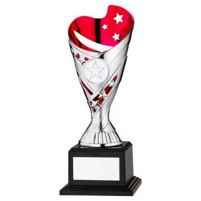 Picture of Silver|pink Plastic Sabre Cup Assembled On Base (1in Cen) - 8in