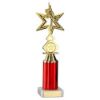 Picture of Gold|red Dance|gym Star Figure Assembled On Marble - (1" Cen|3" Tube) 10in