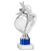 Picture of Silver|blue Dance|gym Figure Assembled On Marble - (2" Cen|1" Tube) 8in