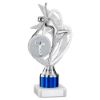 Picture of Silver|blue Dance|gym Figure Assembled On Marble - (2" Cen|1" Tube) 8in