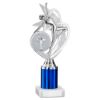 Picture of Silver|blue Dance|gym Figure Assembled On Marble - (2" Cen|2" Tube) 9in