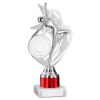 Picture of Silver|red Dance|gym Figure Assembled On Marble - (2" Cen|1" Tube) 8in