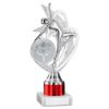 Picture of Silver|red Dance|gym Figure Assembled On Marble - (2" Cen|1" Tube) 8in