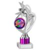 Picture of Silver|purple Dance|gym Figure Assembled On Marble - (2" Cen|1" Tube) 8in