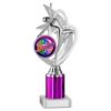 Picture of Silver|purple Dance|gym Figure Assembled On Marble - (2" Cen|2" Tube) 9in