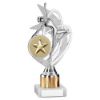 Picture of Silver|gold Dance|gym Figure Assembled On Marble - (2" Cen|1" Tube) 8in