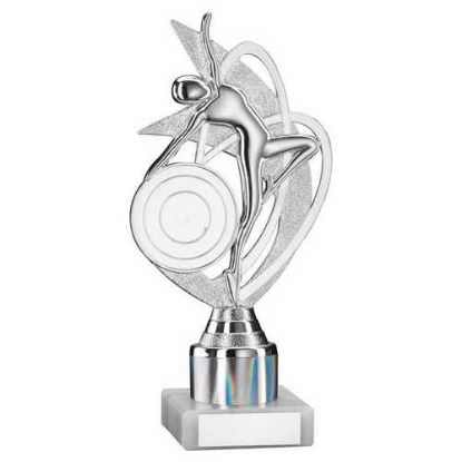 Picture of Silver Dance|gym Figure Assembled On Marble - (2" Cen|1" Tube) 8in