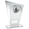 Picture of White|silver Printed Glass Plaque With Angling Insert With Plate - 8in