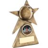 Picture of Brz|gold Ten Pin Star On Pyramid Base With Plate (1in Centre) - 5in