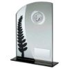 Picture of Jade Glass Plaque With Black|silver Detail With Ten Pin Insert And Plate - 6.5"
