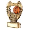 Picture of Brz|gold|orange Basketball 3 Star Wreath Award With Plate - 7.5in