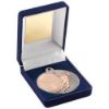 Picture of Blue Velvet Box And 50mm Basketball Medal Trophy Matt Silver|bronze - 3.5in