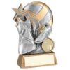 Picture of Pew|gold Netball With Shoe And Dress On Brz Base With Plate (1in Cen) - 7.25"