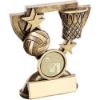 Picture of Brz|gold Netball Mini Cup With Plate (1in Centre) - 4.25in