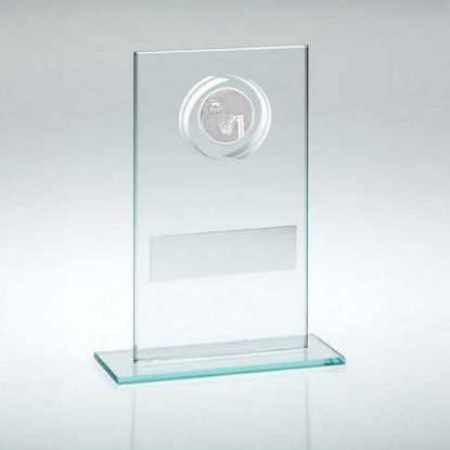 Picture of Jade|silver Glass With Netball Insert And Plate - 5.5in