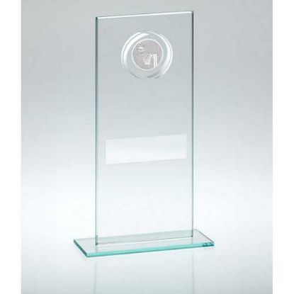 Picture of Jade|silver Glass With Netball Insert And Plate - 7.25in