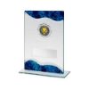 Picture of Jade|blue|silv Glass Rectangle With Silver Trim Trophy (1in Centre) - 6.5in