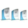 Picture of Jade|blue Glass Plaque With Silver Trim Trophy - (1in Centre) 6in