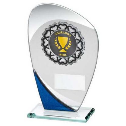 Picture of Jade~blue~silv Glass With Silv~blk Trim Trophy