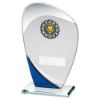 Picture of Jade|blue|silv Glass With Silv|blk Trim Trophy  - (1in Centre) 6.5in