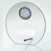 Picture of Jade Glass Round Plaque With Silv|blk Trim Trophy - (2in Centre) 6.5in