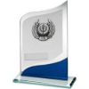 Picture of Jade|blue|silver Pointed Glass With Silver|blk Trim Trophy (1in Centre) - 8in
