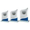 Picture of Jade|blue|silver Pointed Glass With Silver|blk Trim Trophy (1in Centre) - 8in