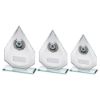 Picture of Jade|silver Diamond Glass With Silv|blk Trim Trophy (1in Centre) - 8in