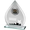 Picture of Jade|blk|silv Glass Teardrop Plaque With Silv|blk Trim Trophy (1in Cen) - 6.5in