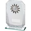 Picture of Jade Glass With Red Marble Backing And Gold Trim Trophy (1in Centre) - 7.25in