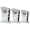 Picture of Jade|blk|silv Glass Plaque With Silv|blk Trim Trophy (1in Centre) - 8in
