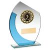 Picture of Jade|blue Glass With Gold Trim Trophy (1in Centre) - 5.5in
