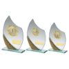 Picture of Jade|silv|gold Glass Plaque With Gold Trim Trophy - (1in Centre) - 6.5in