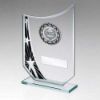 Picture of Jade|blk|silv Glass Star Plaque With Silv|blk Trim Trophy - (2in Cen) - 8in