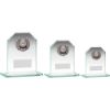 Picture of Jade Glass Rectangle Plaque With Silv|blk Wreath Trim Trophy (1in Cen) - 4.5in