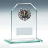 Picture of Jade Glass Rectangle Plaque With Silv|blk Wreath Trim Trophy (1in Cen) - 4.5in