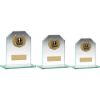 Picture of Jade Glass Rectangle Plaque With Gold|blk Wreath Trim Trophy (1in Cen) - 5.25in