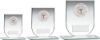 Picture of Jade Glass Shield Plaque With Silver Round Metal Trim Trophy (1in Cen) - 4.25in