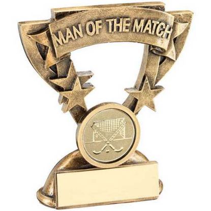 Picture of Brz~gold Man Of The Match Mini Cup With Hockey Insert And Plate