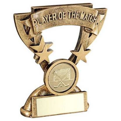 Picture of Brz~gold Player Of The Match Mini Cup With Hockey Insert And Plate